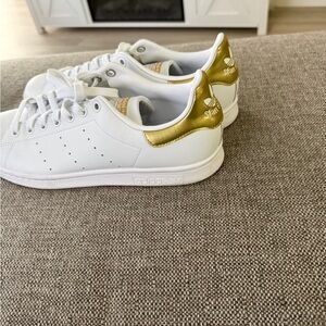 adidas White and Gold Women's Sneakers